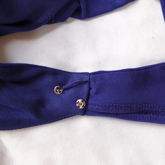 Ralph Lauren Royal Blue Ruched Sleeveless Dress Scoop Neck Size 4 - Picture 6 of 7